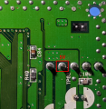 Figure D2. 5V pin on the bottom of the motherboard