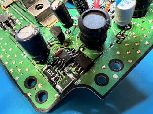 NCP3063-based regulator circuit installed