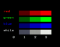 This screencap taken from a US model 1 shows the nonlinear blue output on the darker two white color bars.